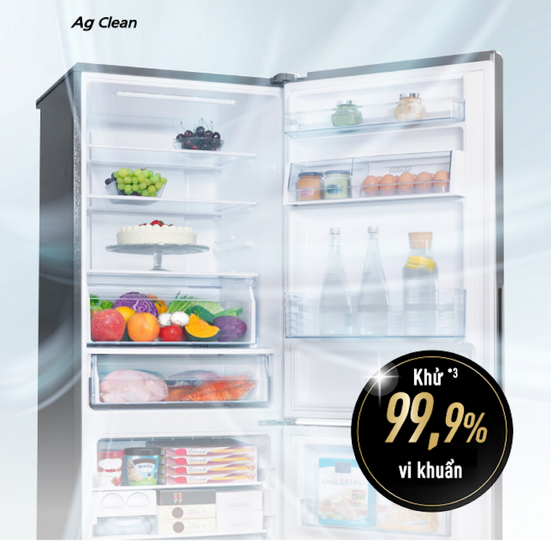 Tủ lạnh Panasonic Inverter 251 lít NR-SP275CPSV 3 Công nghệ kháng khuẩn Ag Clean: Bảo vệ thực phẩm khỏi vi khuẩn