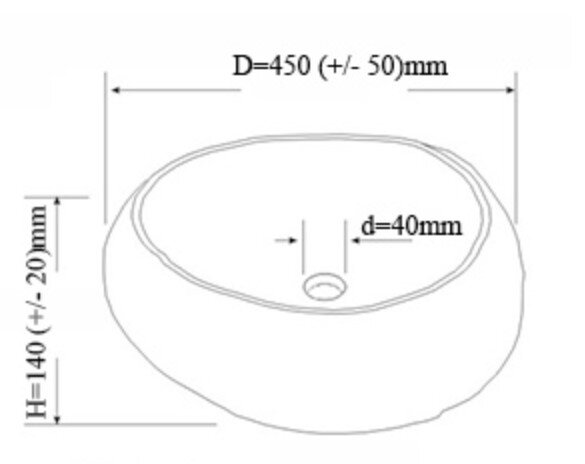 Bản vẽ kĩ thuật của Lavabo đá cuội Kanly MAR15V