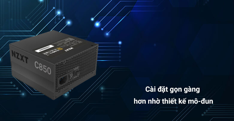 Nguồn/ Power NZXT C850W 80 Golds | Cài đặt gọn gàng