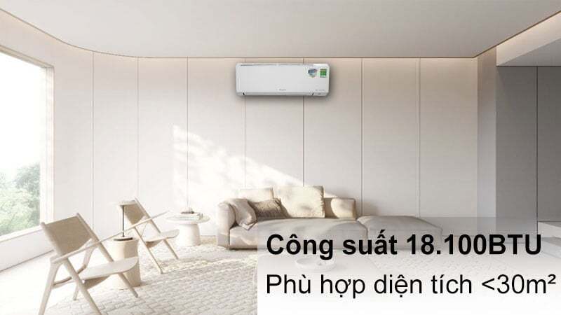 Công suất mạnh mẽ, làm lạnh hiệu quả Máy lạnh 1 chiều Daikin Inverter 2 HP FTKF50ZVMV
