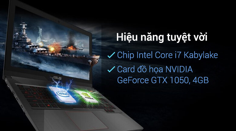 Asus FX503VD i7 7700HQ/8G/1TB+128GB/GTX1050 4GB/Win10/(E4119T)