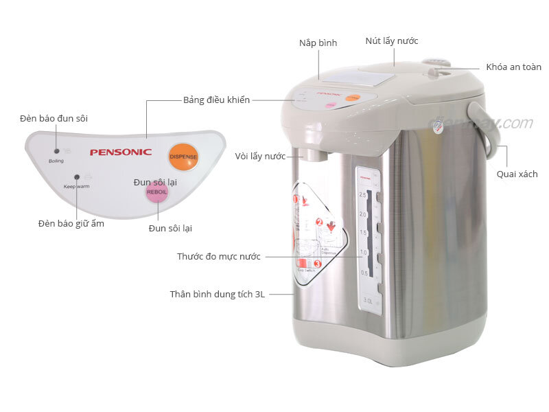 Bình thủy điện Pensonic PTF-300A 3.0 lít Bình thủy điện Pensonic PTF-300A 3.0 lít