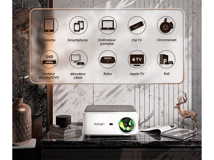 Kết nối được với nhiều thiết bị khác nhau Máy chiếu Yaber V6 Pro