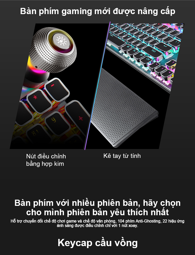 Bàn phím cơ gaming AULA F2058 Màu đen 2