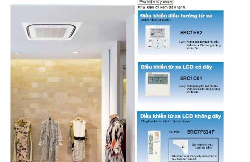 Điều hòa âm trần Daikin 2 chieu 42,700/47,800BTU FCQ125KAVEA/RQ125MY1 BRC1C61 BYCP125K-W18