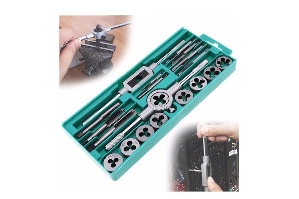 Bộ 20 mũi ren taro và ổ ren răng M3x0.5 - M12x1.75 Total TACTD0201