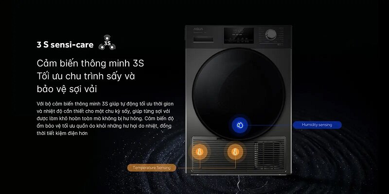 Máy sấy bơm nhiệt Aqua 10 kg AQH-H1000J PS