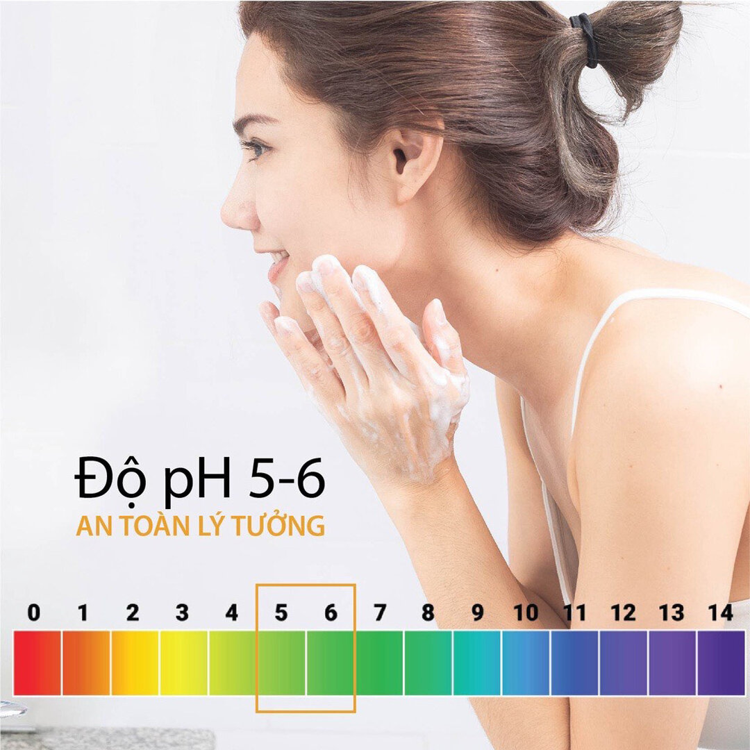 Sữa Rửa Mặt Tràm Trà Nano Nghệ Milaganics có độ pH 5-6 an toàn lý tưởng