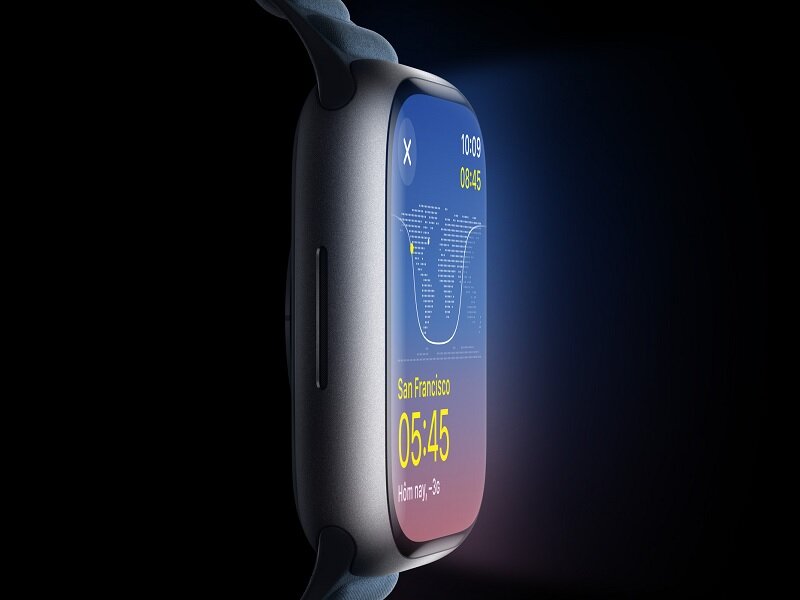 Apple Watch S9 45mm viền nhôm dây silicone mặt đồng hồ