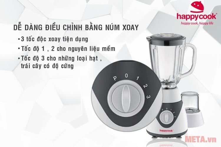Máy xay sinh tố Happy Cook HCB-1502 - 1,5L (Xám)