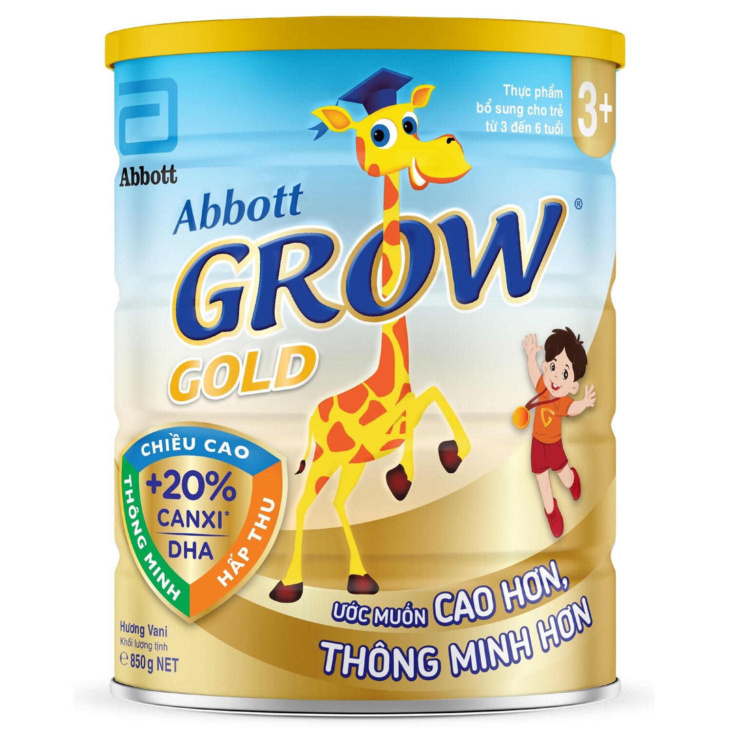 Sữa Abbott Grow 3+ 900g hương vani (3-6 tuổi) - Bao bì mới