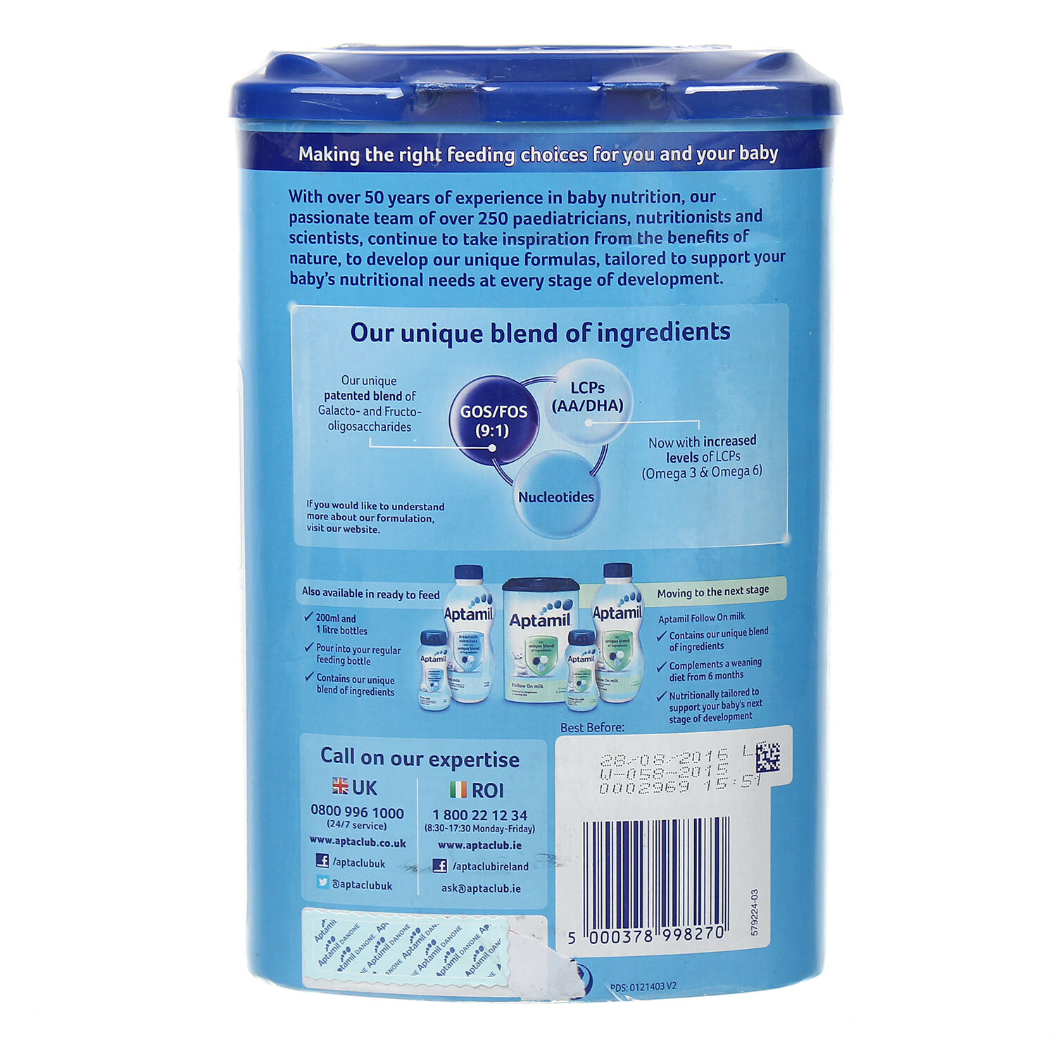  Sữa Aptamil số 1 Anh 900g (0 - 6 tháng)