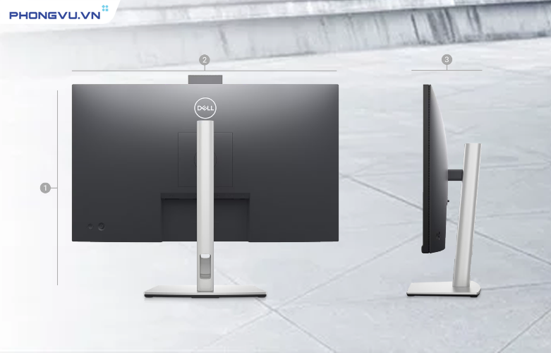 Thiết kế màn hình Dell C2723H phẳng đẹp mắt cùng độ phân giải Full HD 1920 x 1080 pixel