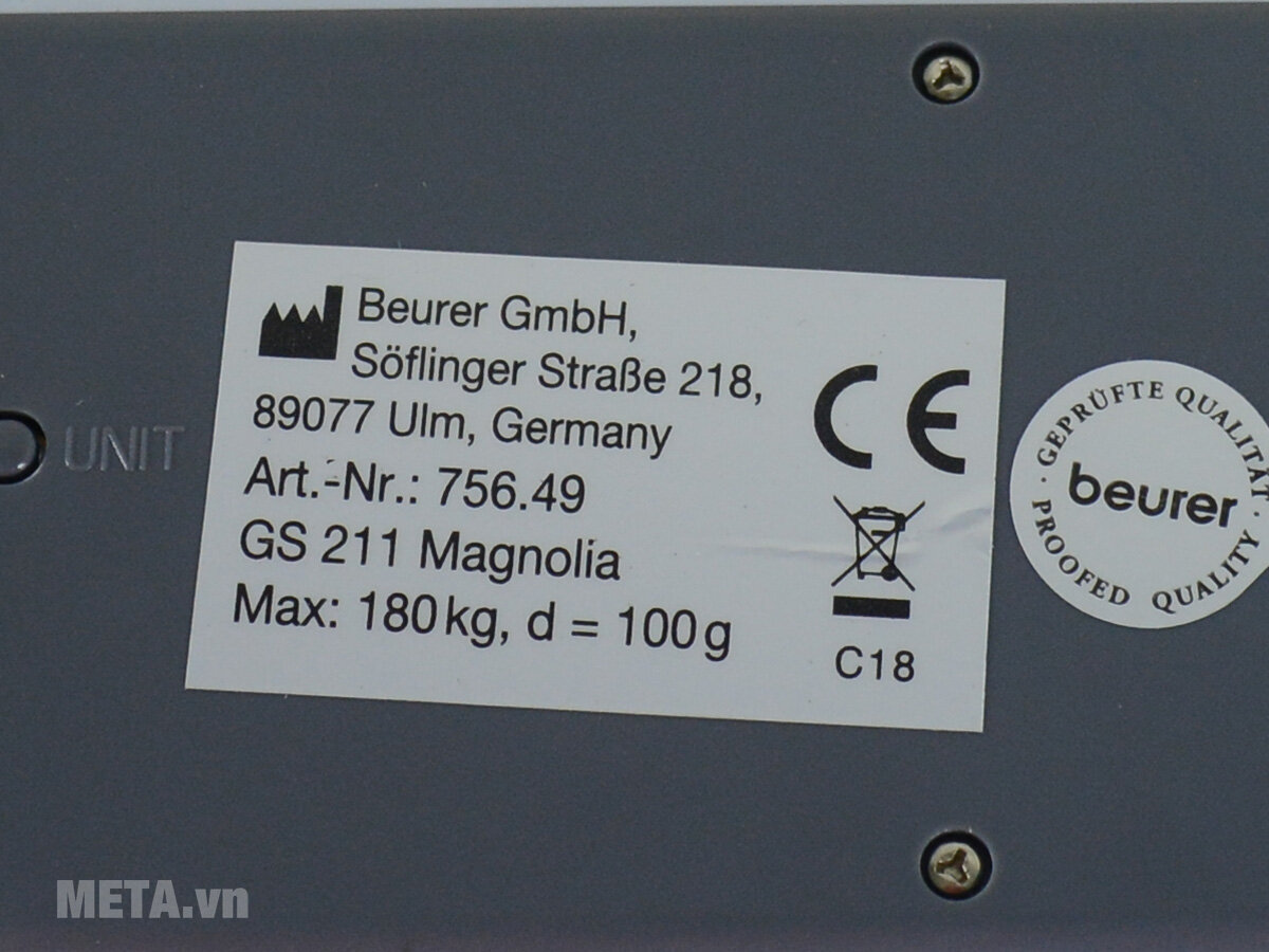 Cân điện tử mặt kính Beurer GS211 Magnolia
