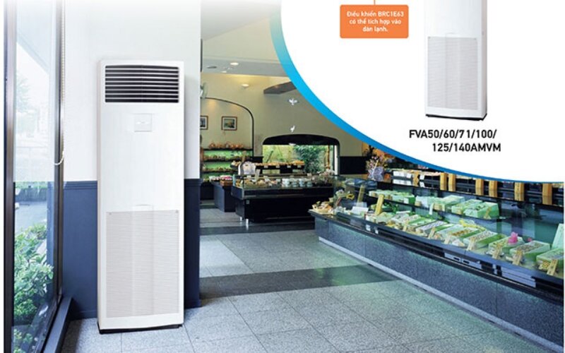 Điều hòa tủ đứng Daikin Inverter 43000 BTU 2 chiều FVA125AMVM/RZA125DV1 gas R-32
