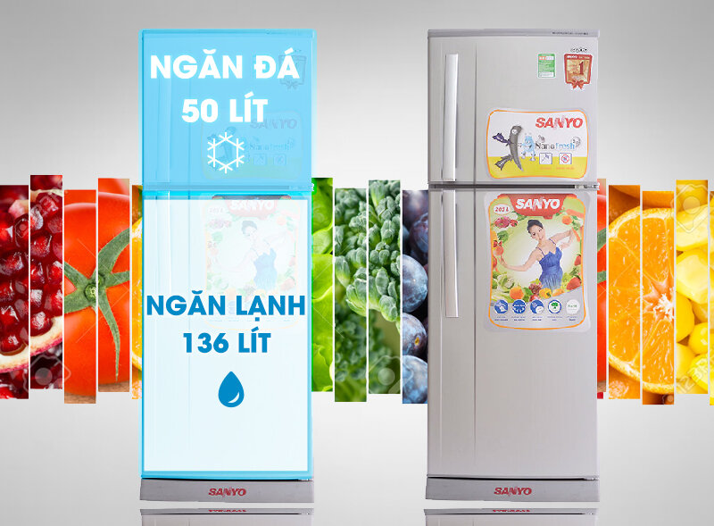 Tủ lạnh Sanyo 186 lít SR-S205PN Tủ lạnh Sanyo 186 lít SR-S205PN