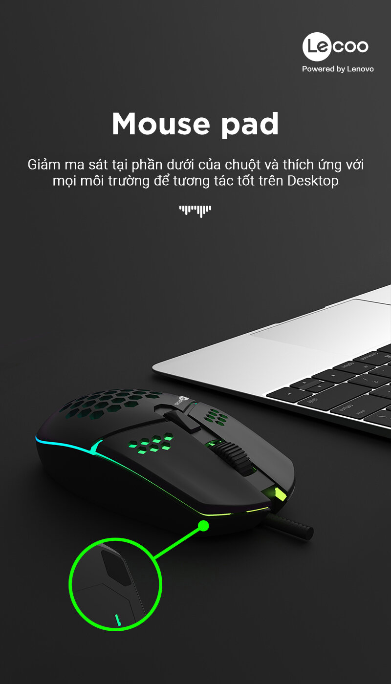 Chuột game Lecoo MS105 đen (USB)