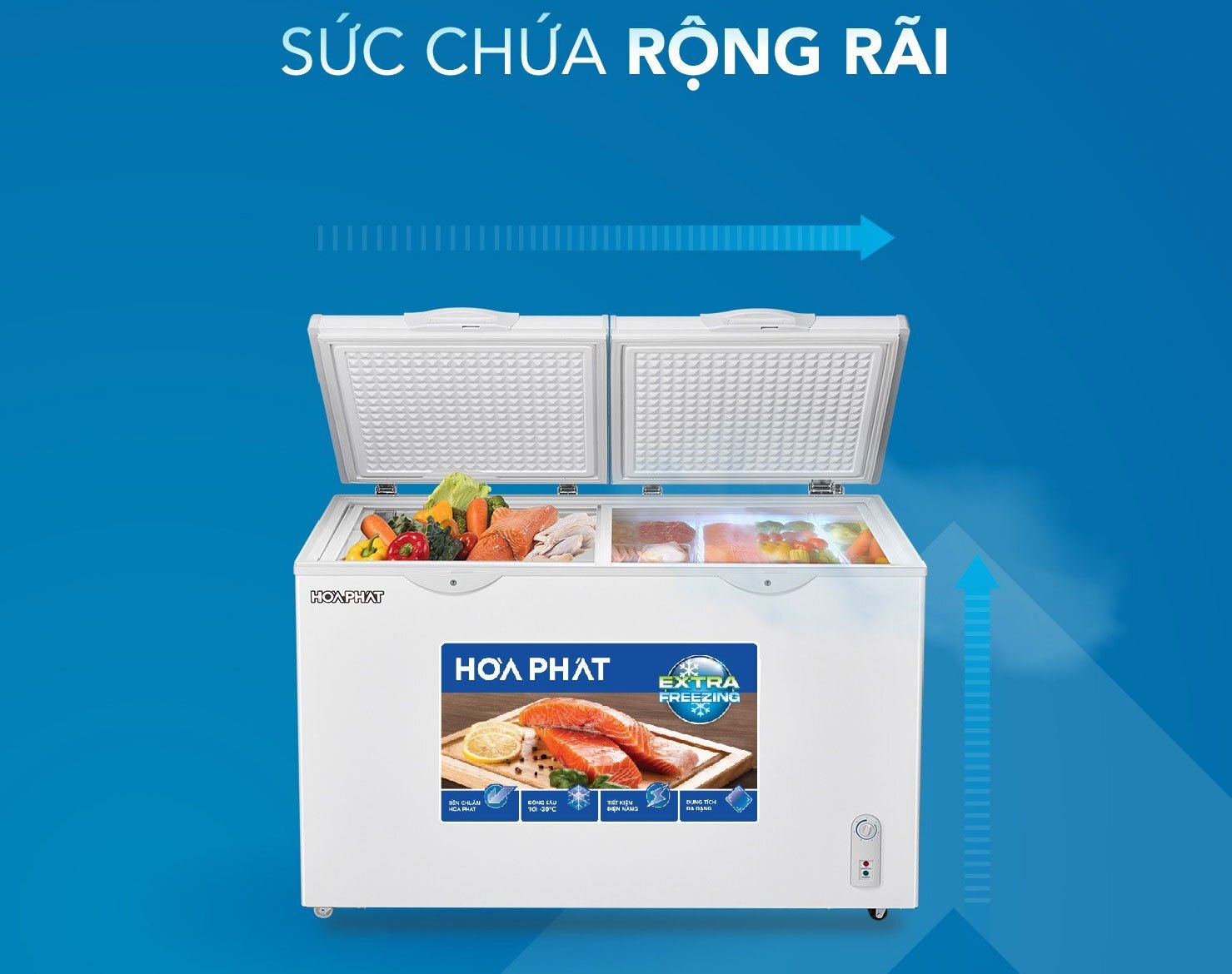 Tủ đông có dung tích 245 lít Tủ đông 2 ngăn