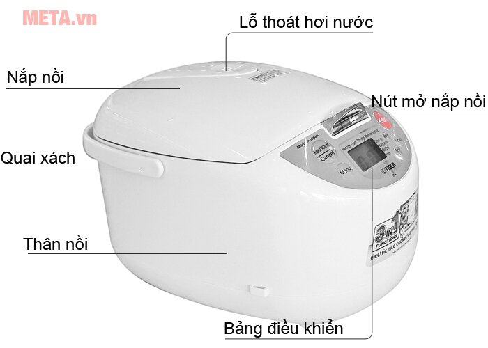 Nồi cơm điện tử Tiger JBA-A10W 1 lít