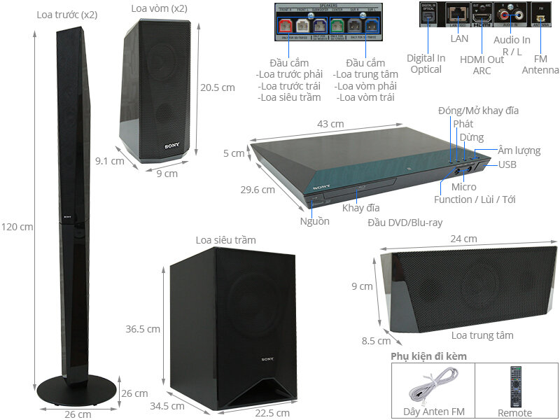 Dàn âm thanh 5.1 Sony BDV-E4100 Dàn âm thanh 5.1 Sony BDV-E4100