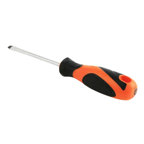 Tua vít dẹp bằng thép Cr-V tay cầm bọc cao su 8 x 1.6 x 200mm Kendo - 20117