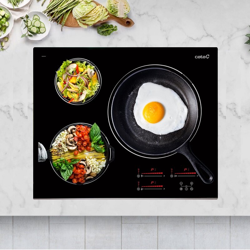 Bếp từ âm 3 vùng nấu Cata INSB 6032