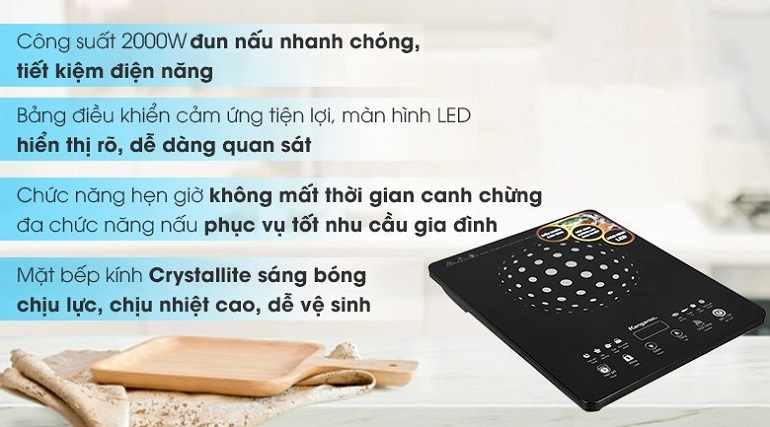 Bếp từ dương 1 vùng nấu Kangaroo KG18IH1 Bếp từ dương 1 vùng nấu Kangaroo KG18IH1