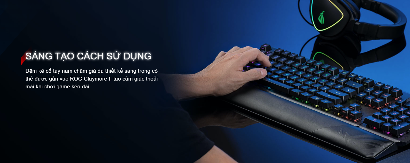 Bàn phím cơ không dây Asus ROG Claymore II (RGB RX optical Blue sw) 8