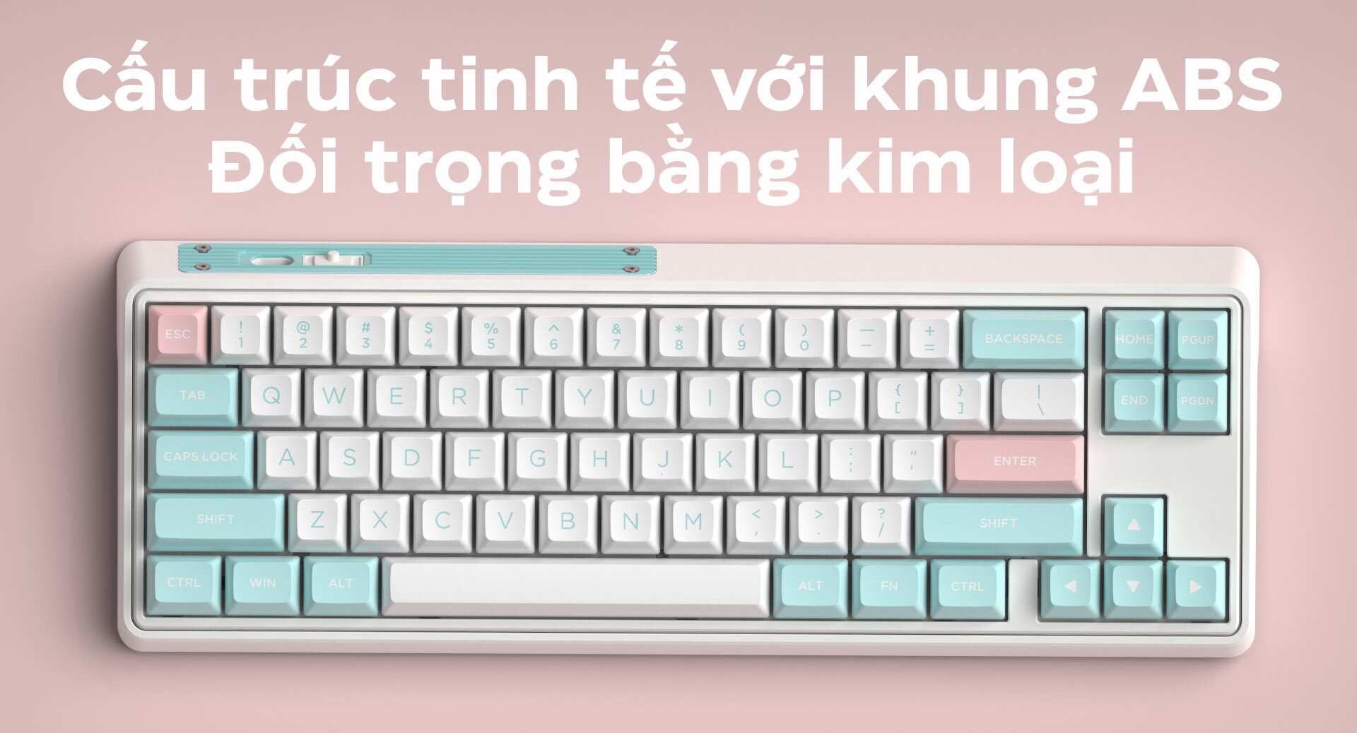 Bàn phím cơ Không dây FL-Esport CMK68 SAM Marshmallow RGB