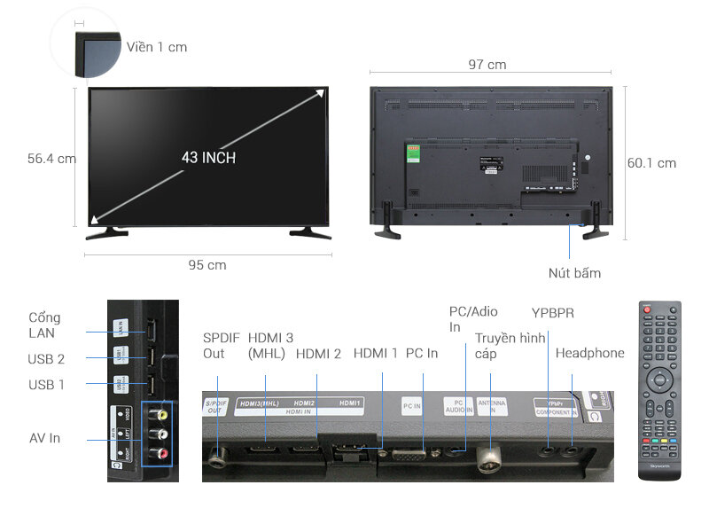 Smart Tivi Skyworth 43 inch 43S810