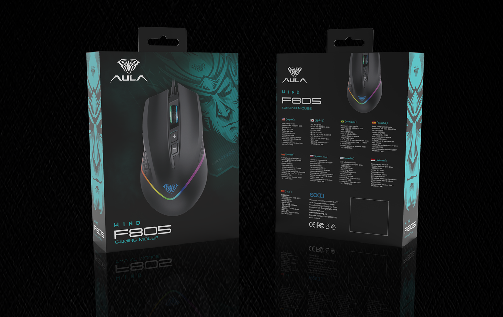 Chuột gaming có dây Aula F805 màu đen 1