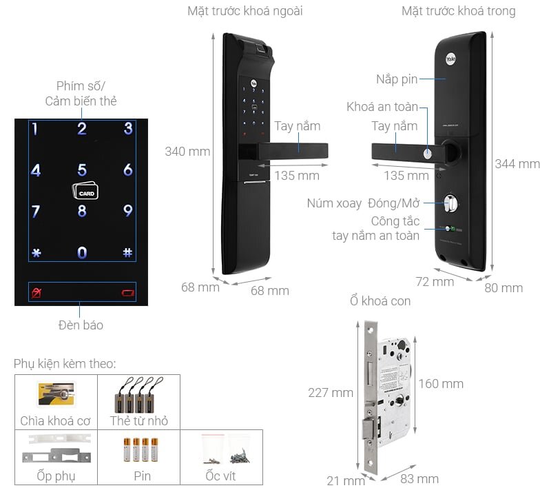 Khóa điện tử vân tay thông minh Yale YDM7116AMB