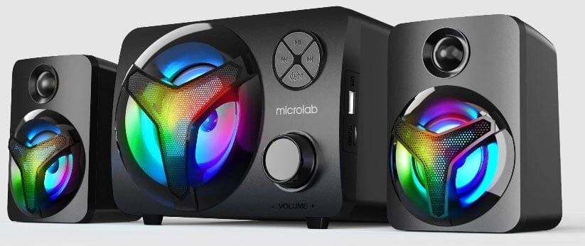 Loa vi tính Bluetooth Microlab U210 có thiết kế hiện đại, đèn LED nổi bật