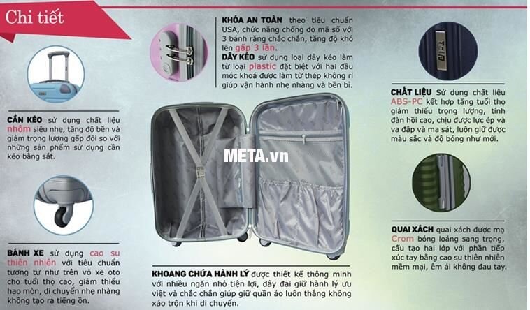 Vali kéo Trip P701 cỡ 60cm