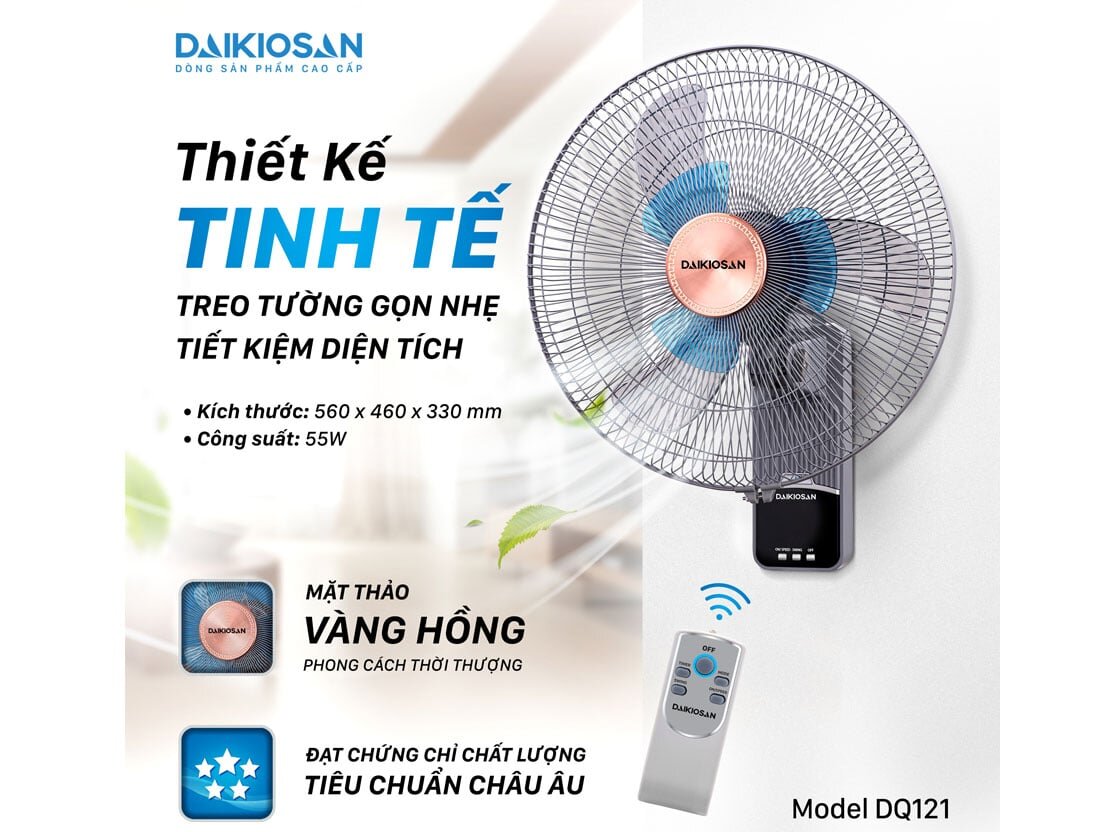 Quạt treo tường lifestyle Daikiosan DQ121 Quạt treo tường lifestyle Daikiosan DQ121