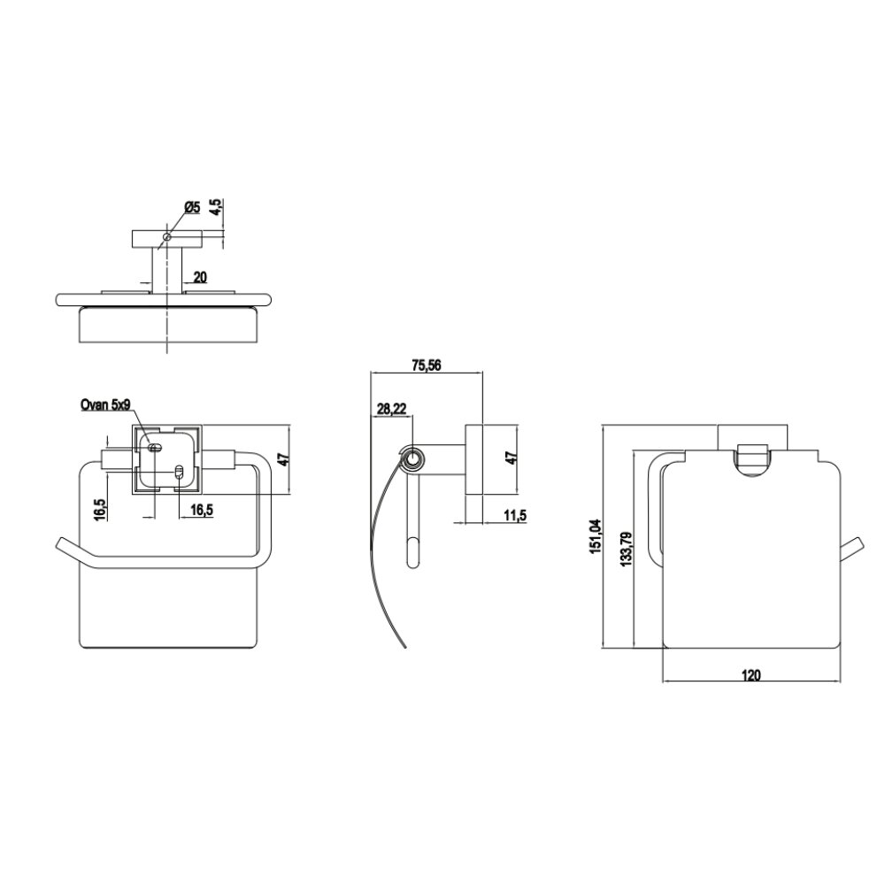 Bản vẽ kỹ thuật hộp đựng giấy Viglacera VG9511