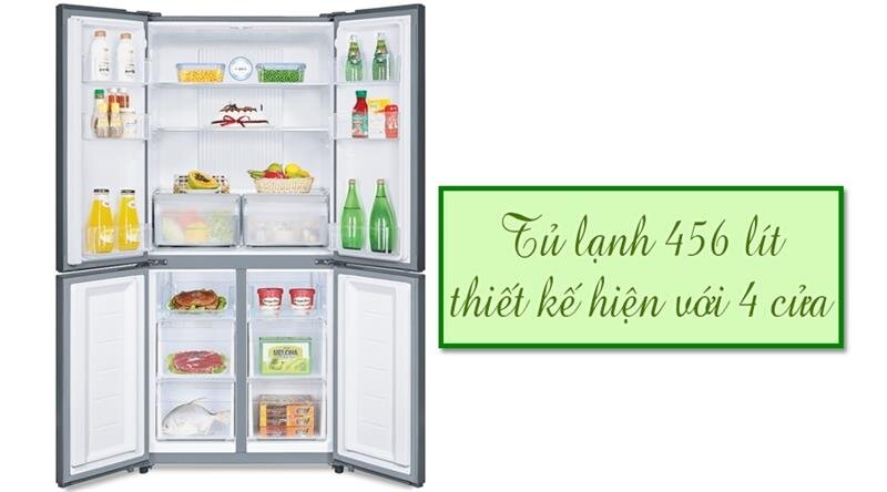 Tủ lạnh 4 cánh Inverter AQUA AQR-IG525AM/GS - 516 Lít