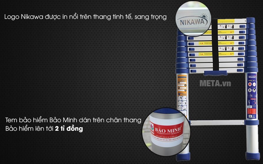 Thang nhôm rút đơn Nikawa NK-44
