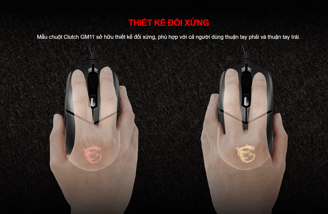 Chuột game MSI Clutch GM11 đen (USB/RGB) 6