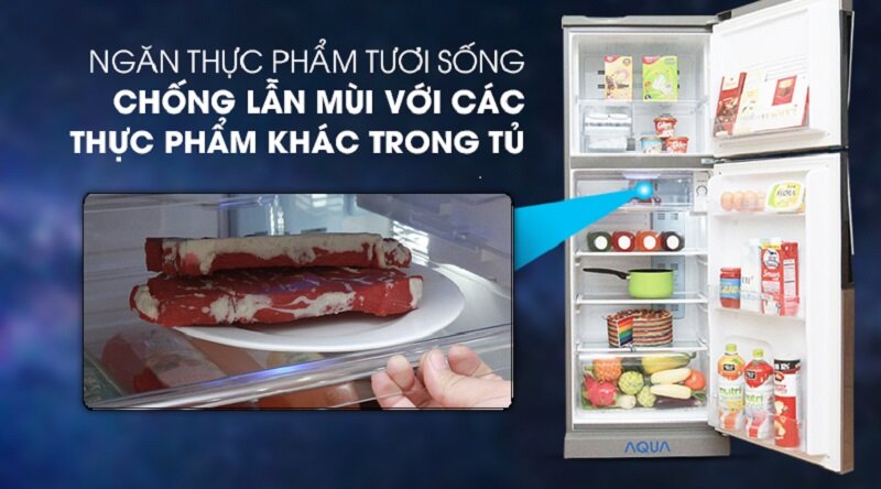 Ngăn chứa thực phẩm tươi sống - Tủ lạnh Aqua 186 lít AQR-U205BN
