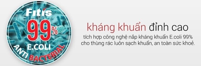 Thùng rác Inox nhấn tròn nhỏ Fitis RTS1-901 khảng khuẩn hiệu quả