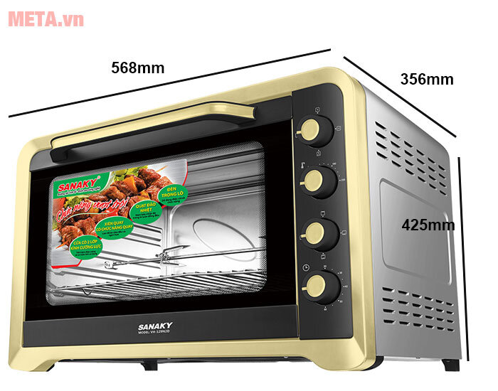 Lò nướng Sanaky VH-129N2D 120 lít (vàng inox)