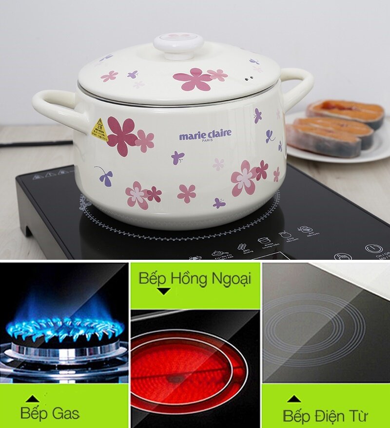 Nồi tráng men đáy từ 22 cm cao cấp Fujihoro MCPV-22DW Nồi tráng men đáy từ 22 cm cao cấp Fujihoro MCPV-22DW