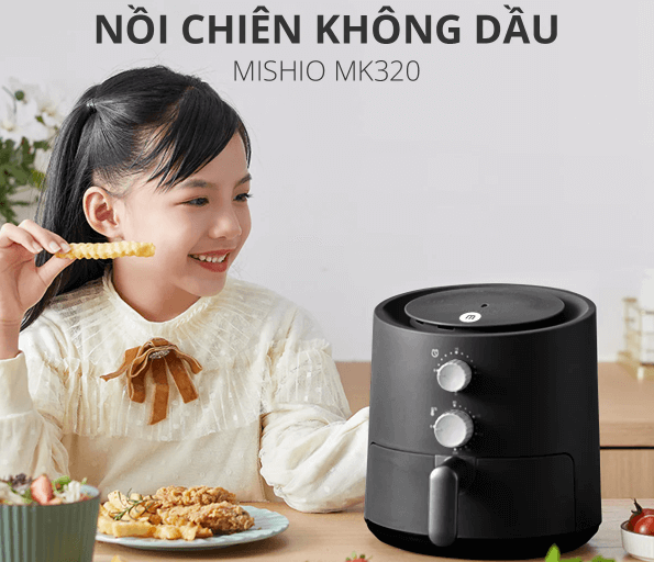 Nồi chiên Mishio MK320 được ứng dụng công nghệ chiên Rapid Air hiện đại