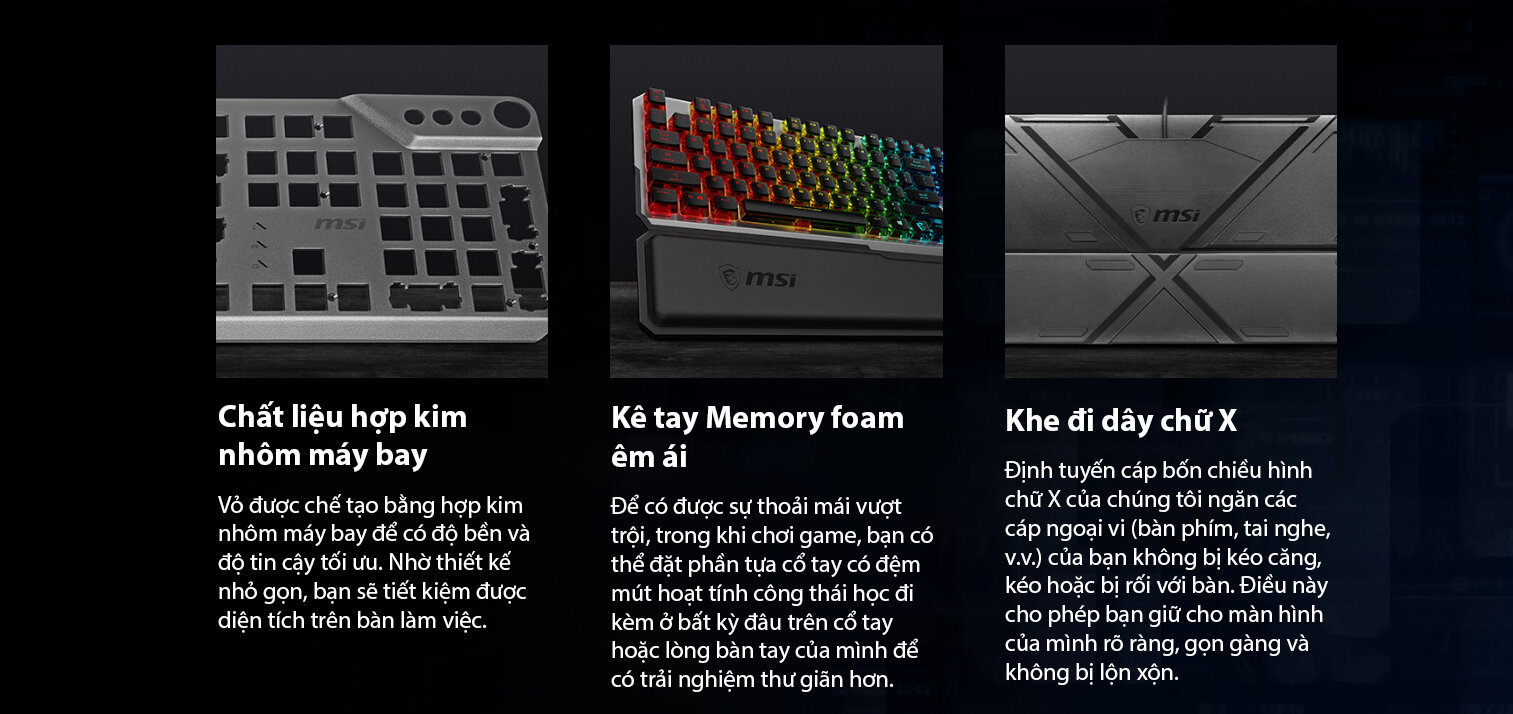 Bàn phím game MSI Vigor GK71 Sonic đen (USB/RGB/Sonic sw) 5