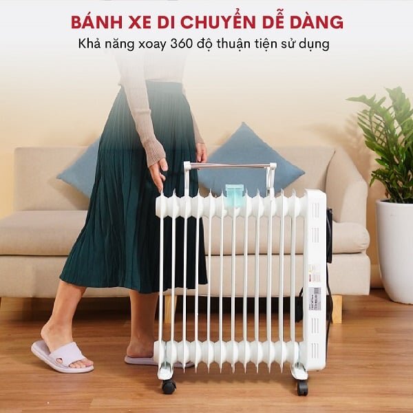 Máy sưởi dầu đa năng FujiHome OH8613 có bánh xe Máy sưởi dầu đa năng FujiHome OH8613 có bánh xe