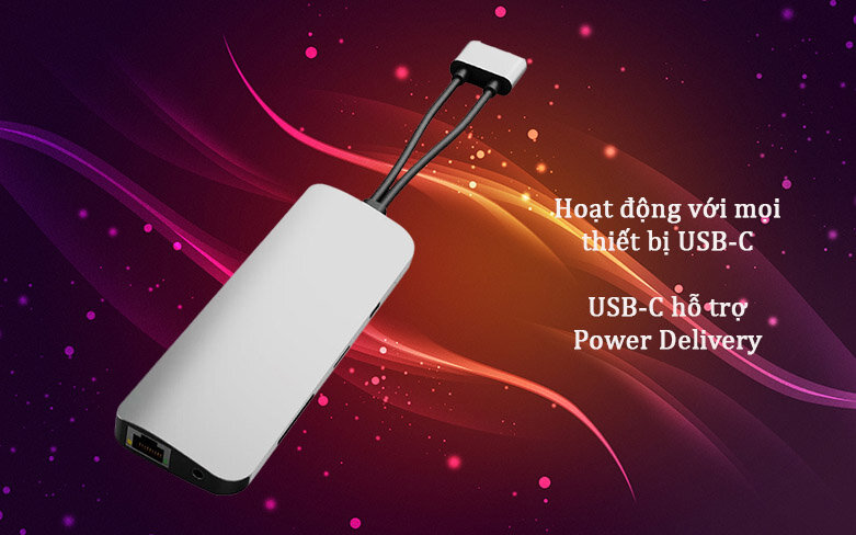 Hub Hyperdrive Viber 10-IN-2 4K60Hz HD392-GR (Xám) | Nhiều cổng kết nối hiện đại