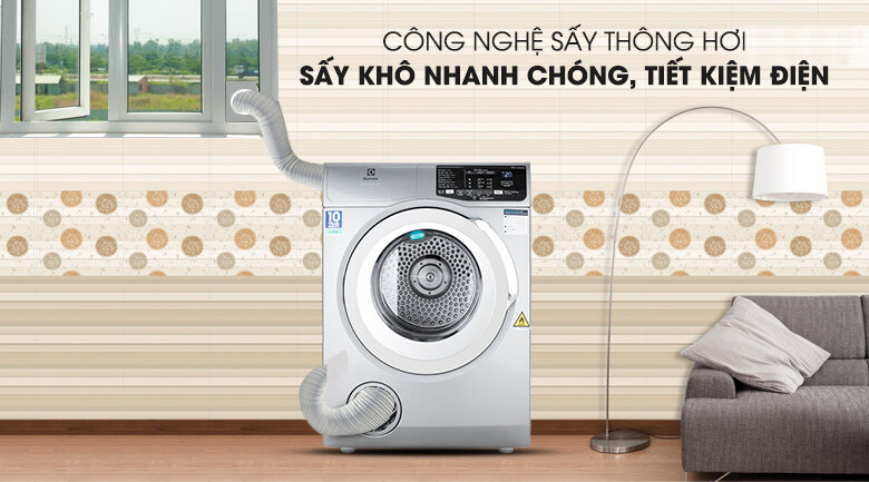 Công nghệ sấy thông hơi - Máy sấy Electrolux 8 kg EDS805KQSA