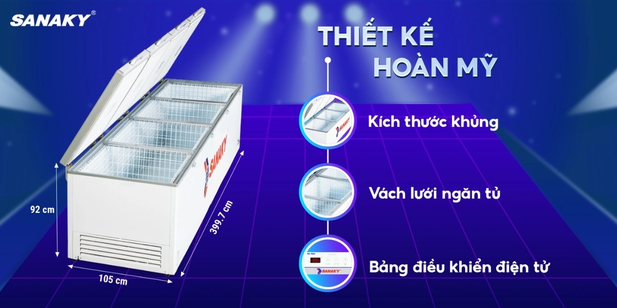 Tủ đông Sanaky 1 ngăn 2000 lít VH-2399HY 6 Bảng điều khiển dễ sử dụng