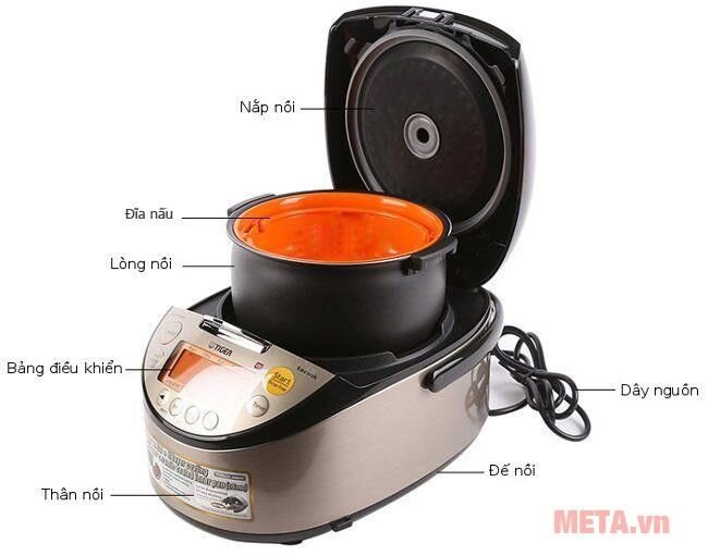 Nồi cơm điện tử cao tần Tiger JKT-S10W 1 lít